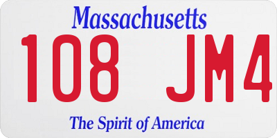 MA license plate 108JM4