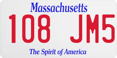 MA license plate 108JM5