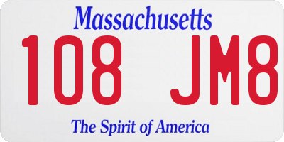 MA license plate 108JM8