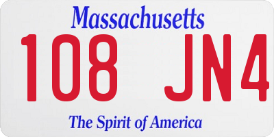 MA license plate 108JN4