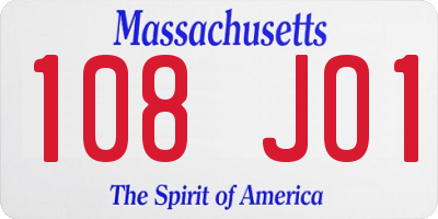 MA license plate 108JO1
