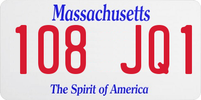 MA license plate 108JQ1