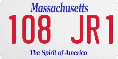 MA license plate 108JR1