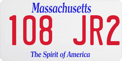 MA license plate 108JR2