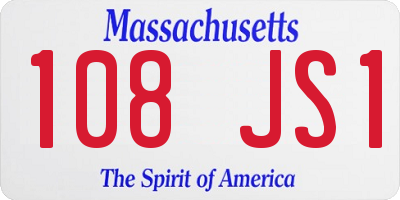 MA license plate 108JS1