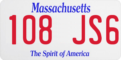 MA license plate 108JS6