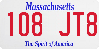 MA license plate 108JT8
