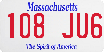 MA license plate 108JU6
