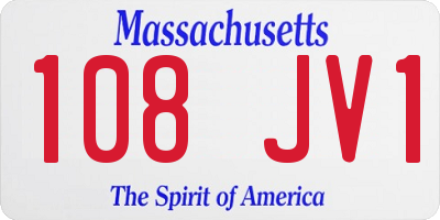 MA license plate 108JV1