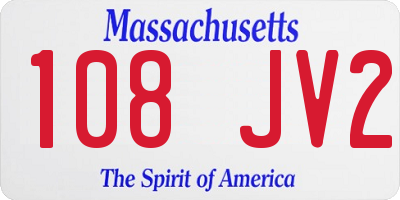 MA license plate 108JV2