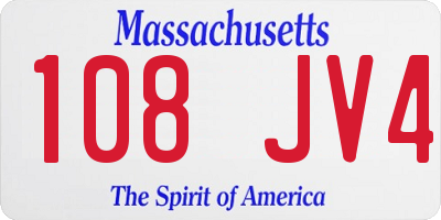 MA license plate 108JV4