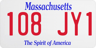 MA license plate 108JY1