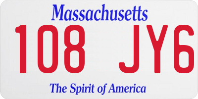 MA license plate 108JY6
