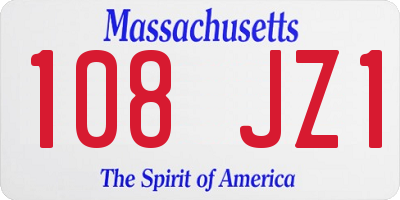 MA license plate 108JZ1