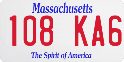 MA license plate 108KA6