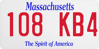 MA license plate 108KB4