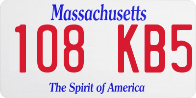 MA license plate 108KB5