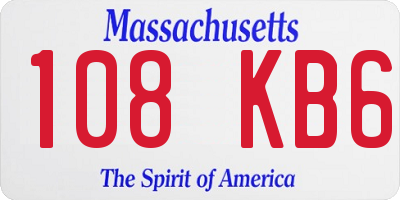 MA license plate 108KB6
