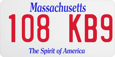 MA license plate 108KB9