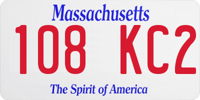 MA license plate 108KC2