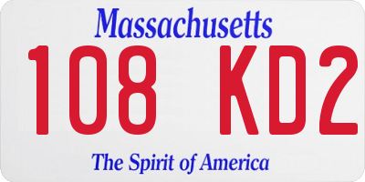 MA license plate 108KD2