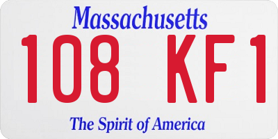 MA license plate 108KF1