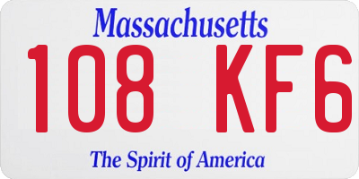 MA license plate 108KF6