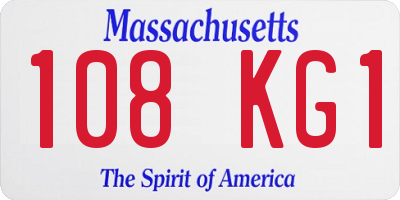 MA license plate 108KG1