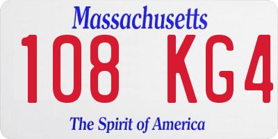 MA license plate 108KG4