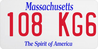 MA license plate 108KG6