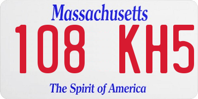MA license plate 108KH5