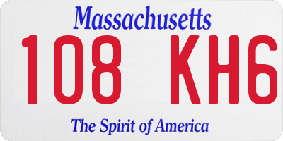 MA license plate 108KH6