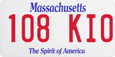 MA license plate 108KI0