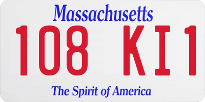 MA license plate 108KI1