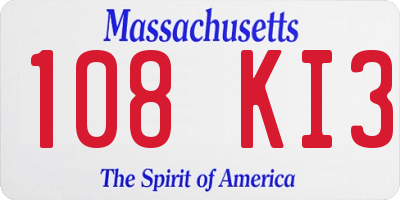 MA license plate 108KI3