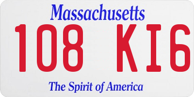 MA license plate 108KI6