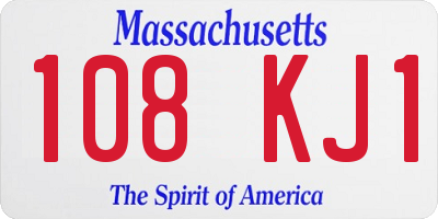 MA license plate 108KJ1