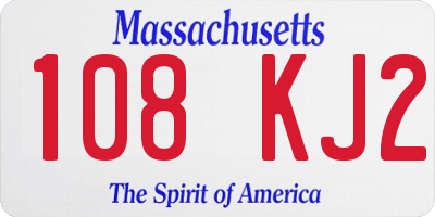 MA license plate 108KJ2