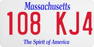 MA license plate 108KJ4