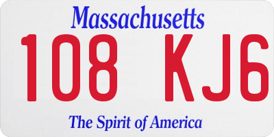 MA license plate 108KJ6