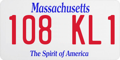 MA license plate 108KL1