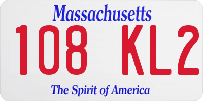 MA license plate 108KL2