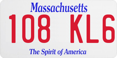 MA license plate 108KL6