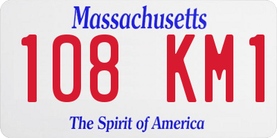 MA license plate 108KM1