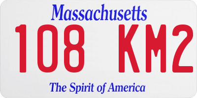 MA license plate 108KM2