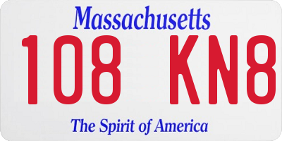 MA license plate 108KN8