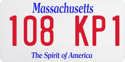 MA license plate 108KP1
