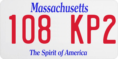 MA license plate 108KP2