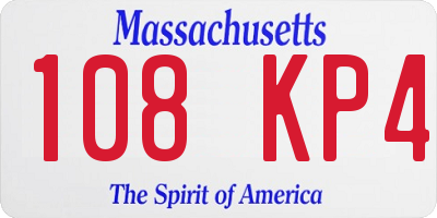 MA license plate 108KP4
