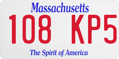 MA license plate 108KP5